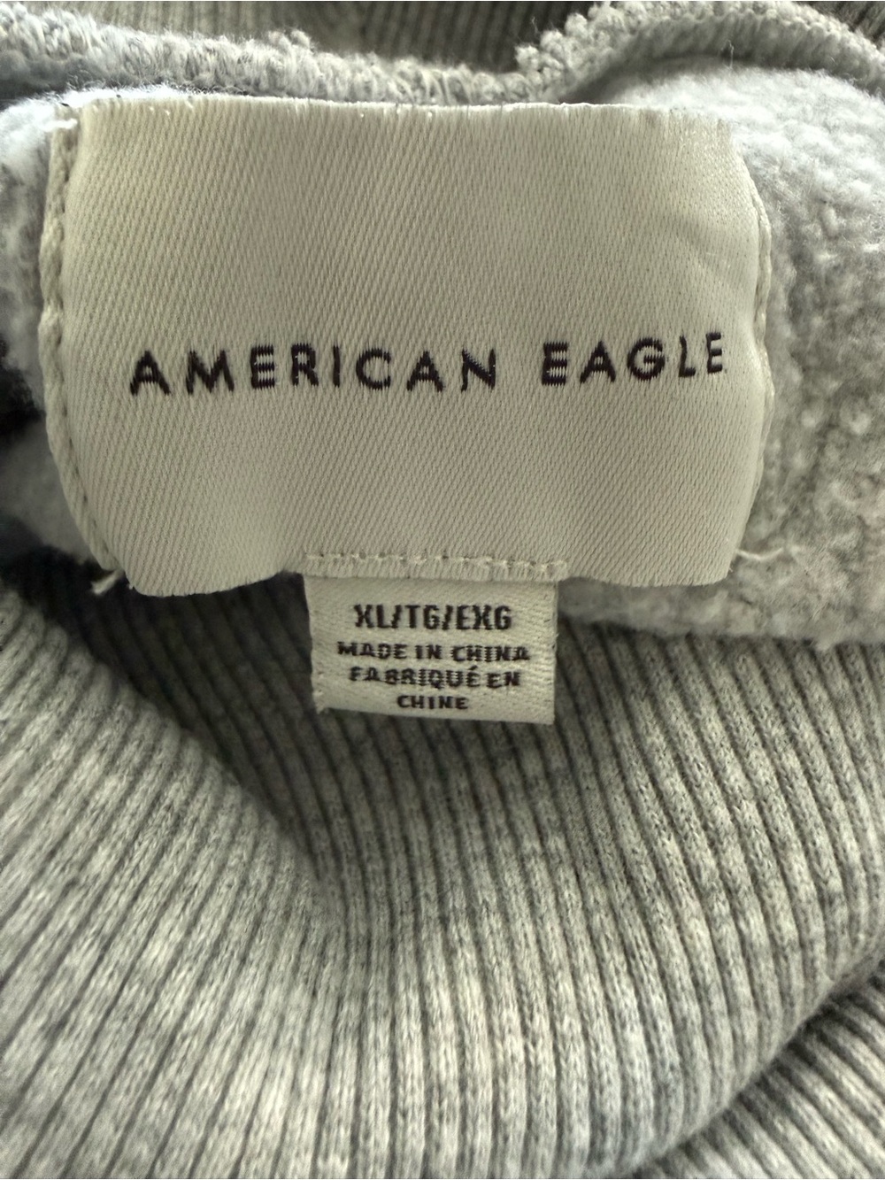 American Eagle Light Gray Knit Sweatshirt - Picture 2 of 5